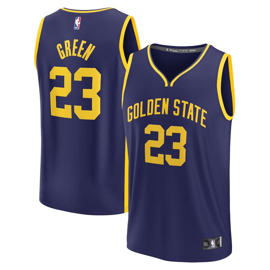 Men Golden State Warriors 23 Draymond Green Fanatics Branded Navy 2022-23 Fast Break Replica Player NBA Jersey